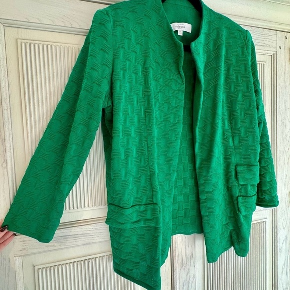 EXCLUSIVELY MISOOK Women’s Kelly Green Knit Cardigan Sweater Jacket, 0X - Picture 5 of 15